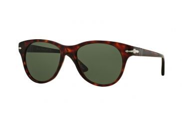 Image of Persol PO3134S Sunglasses 24/31-51 - Havana Frame, Green Lenses