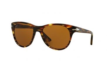 Image of Persol PO3134S Sunglasses 938/33-51 - Green Striped Frame, Brown Lenses
