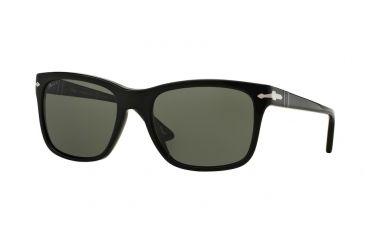 Image of Persol PO3135S Sunglasses 95/58-52 - Black Frame, Green Polarized Lenses