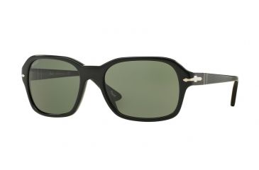 Image of Persol PO3136S Sunglasses 95/31-57 - Black Frame, Green Lenses