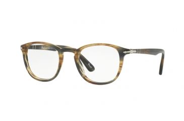 Image of Persol PO3143V Eyeglass Frames 1049-47 - Striped Brown Grey Frame