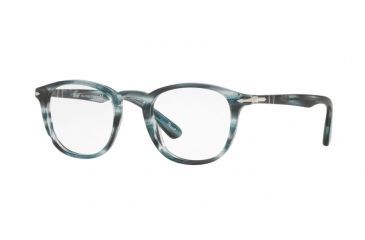 Image of Persol PO3143V Eyeglass Frames 1051-47 - Striped Grey Frame