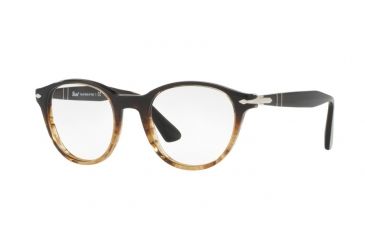 Image of Persol PO3153V Eyeglass Frames 1026-48 - Brown/stripped Brown Frame