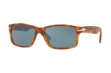 Image of Persol PO3154S Sunglasses 105256-58 - Light Havana Frame, Azure Gradient Blue Lenses