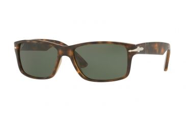 Image of Persol PO3154S Sunglasses 105431-58 - Dark Havana Frame, Green Lenses