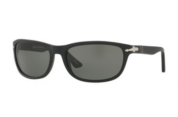 Image of Persol PO3156S Sunglasses 900058-63 - Black Frame, Polar Green Lenses