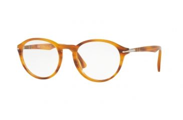 Image of Persol PO3162V Eyeglass Frames 960-50 - Stripped Brown Frame