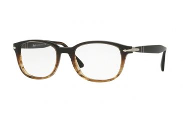 Image of Persol PO3163V Eyeglass Frames 1026-52 - Brown/stripped Brown Frame