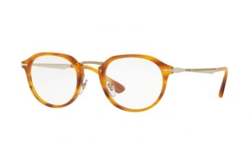 Image of Persol PO3168V Eyeglass Frames 960-48 - Stripped Brown Frame