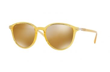 Image of Persol PO3169S Sunglasses 1049W4-50 - Yellow Frame, Light Brown Mirror Gold Lenses