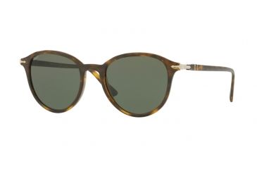 Image of Persol PO3169S Sunglasses 105431-50 - Dark Havana Frame, Green Lenses