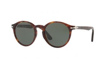 Image of Persol PO3171S Sunglasses 24/31-49 - Havana Frame, Green Lenses