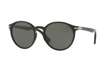 Image of Persol PO3171S Sunglasses 95/58-49 - Black Frame, Crystal Green Polarized Lenses
