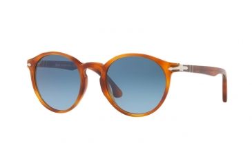 Image of Persol PO3171S Sunglasses 96/Q8-49 - Terra Di Siena Frame, Azure Gradient Blue Lenses
