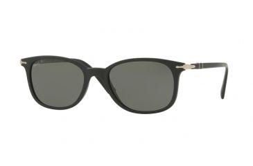 Image of Persol PO3183S Sunglasses 104258-52 - Matte Black Frame, Polalr Green Lenses
