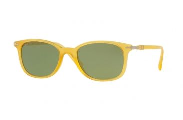 Image of Persol PO3183S Sunglasses 10484E-52 - Matte Yellow Frame, Green Lenses
