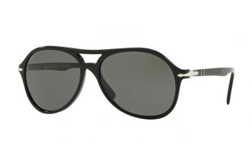 Image of Persol PO3194S Sunglasses 104158-59 - Black Frame, Polar Green Lenses