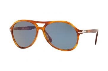 Image of Persol PO3194S Sunglasses 105256-59 - Light Havana Frame, Light Blue Lenses