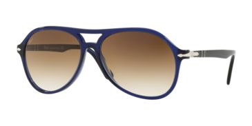 Image of Persol PO3194S Sunglasses 107451-59 - Blue Frame, Clear Gradient Brown Lenses