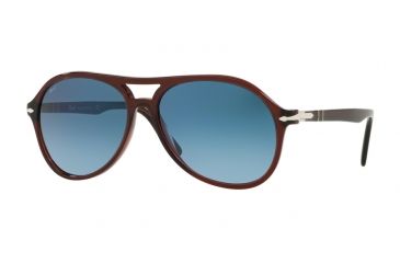 Image of Persol PO3194S Sunglasses 1075Q8-59 - Trasparent Brown Frame, Azure Gradient Blue Lenses