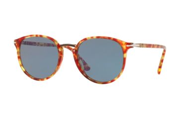 Image of Persol PO3210S Sunglasses 106056-51 - Tortoise Red Frame, Light Blue Lenses