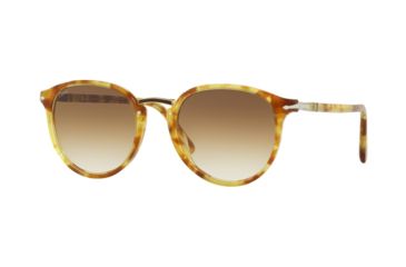 Image of Persol PO3210S Sunglasses 106151-51 - Tortoise/Yellow Frame, Clear Gradient Brown Lenses
