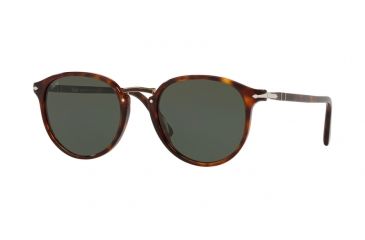 Image of Persol PO3210S Sunglasses 24/31-51 - Havana Frame, Green Lenses