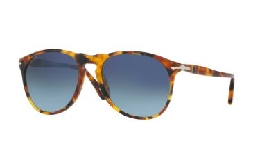 Image of Persol PO9649S Sunglasses 1052S3-52 - Madreterra Frame, Blue Gradient Dark Blue Polar Lenses