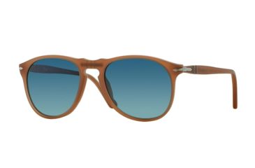 Image of Persol PO9649S Sunglasses 9018S3-55 - Ambra Frame, Gradient Polar Blue Lenses
