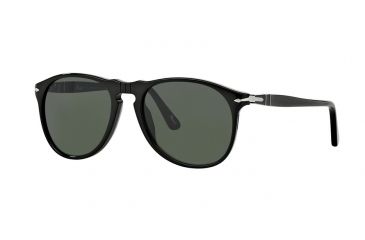 Image of Persol PO9649S Sunglasses 95/31-52 - Black Frame, Crystal Green Lenses