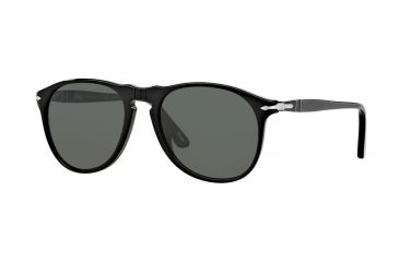 Image of Persol PO9649S Sunglasses 95/58-55 - Black Frame, Crystal Green Polarized Lenses