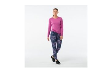 Image of Smartwool PhD Printed Tight-Women's, Dark Blue Steel, Extra Small, SW014083292-XS