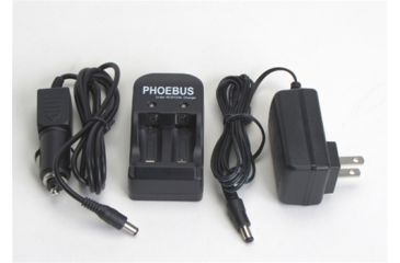 Image of Phoebus RCR-123A AC and DC Battery Charger, Black, Small PC-RCR-AC-DC