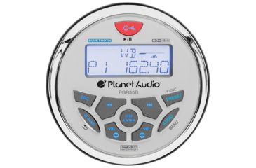 Image of Planet Audio Round Marine Radio - 3.5in Diameter Bluetooth Rear Aux Input AM/FM Rear Charging USB, White PGR35B