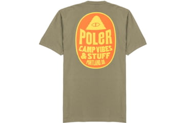 Image of Poler Fruit Sticker T-Shirt, Small, Military Green, 221APM2003-MILITARY GREEN-S
