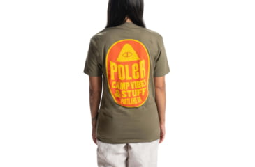 Image of Poler Fruit Sticker T-Shirt, Small, Military Green, 221APM2003-MILITARY GREEN-S