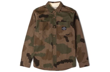 Image of Poler Sisal Duck Canvas Overshirt, Large, Olive Furry Camo, 21310007-Olive Furry Camo-L