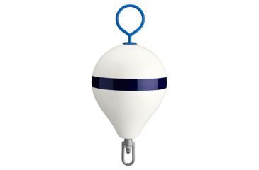 Image of Polyform U.S. Mooring Buoy w/Iron 13.5" Diameter - White Blue Stripe 36840