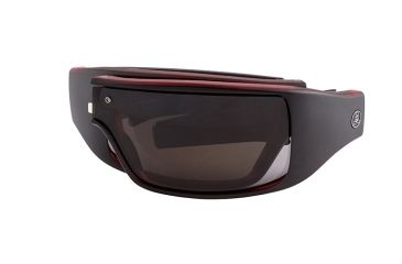 Image of Popticals PopGear Sunglasses, Red/Black Crystal Matte Frame, Gray Lens, Polarized, 030050-REGP