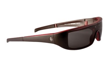 Image of Popticals PopGear Sunglasses, Red/Black Crystal Matte Frame, Gray Lens, Polarized, 030050-REGP