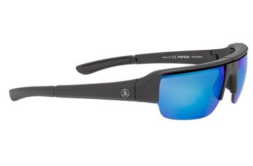 Image of Popticals PopGun Sunglasses, Black Matte Frame, Gray/Blue Mirror Lens, Polarized, 010010-BMUN