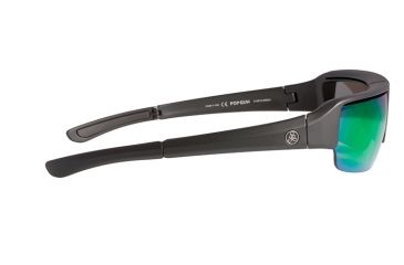 Image of Popticals PopGun Sunglasses, Black Matte Frame, Gray/Green Mirror Lens, Polarized, 010010-BMEN