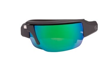 Image of Popticals PopGun Sunglasses, Black Matte Frame, Gray/Green Mirror Lens, Polarized, 010010-BMEN