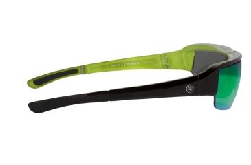 Image of Popticals PopGun Sunglasses, Blk Over Green Crystal Gloss Frame, Gray/Green Mirror Lens, Polarized, 040010-GLEN