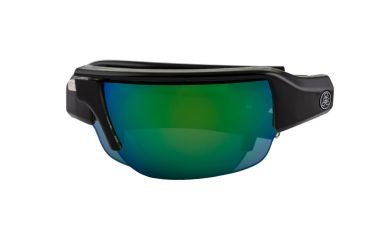 Image of Popticals PopGun Sunglasses, Blk Over Green Crystal Gloss Frame, Gray/Green Mirror Lens, Polarized, 040010-GLEN