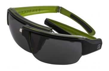 Image of Popticals PopGun Sunglasses, Blk Over Green Crystal Gloss Frame, Gray Lens, Polarized, 040010-GLGP