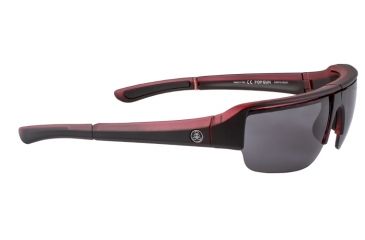 Image of Popticals PopGun Sunglasses, Red/Black Crystal Matte Frame, Gray Lens, Polarized, 030010-REGP