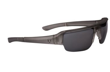 Image of Popticals PopGun Sunglasses, Smoke/Clear Crystal Matte Frame, Gray Lens, Polarized, 030010-SEGP