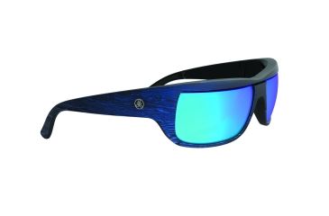 Image of Popticals PopH2O Sunglasses, Blue/Black Woodgrain Matte Frame, Gray/Blue Mirror Lens, Polarized, 010070-EUUN