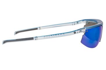 Image of Popticals PopStar Sunglasses, Blue/Clear Crystal Gloss Frame, Gray/Blue Mirror Lens, Polarized, 030040-BFUN